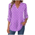thumbnail image 1 of Women's Long Sleeve Tops 2026 Trendy Polka Dot V Neck Pullover Shirts Spring Causal Loose Fit Tunic Dressy Blouse, 1 of 7