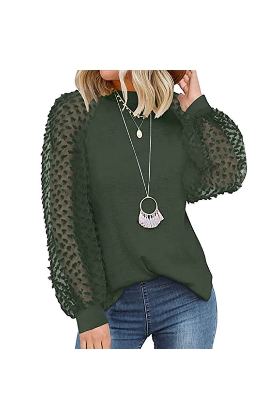 Women’s Long Sleeve Tops Lace Casual Loose Blouses T Shirts Ladies Elegantes T-shirts Business Casual Tops for Works