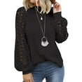 thumbnail image 1 of Women’s Long Sleeve Tops Lace Casual Loose Blouses T Shirts, 1 of 3