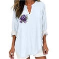 Women's Long Sleeve Tops V Neck Y2K Shirt Summer Blouse Floral Tees
