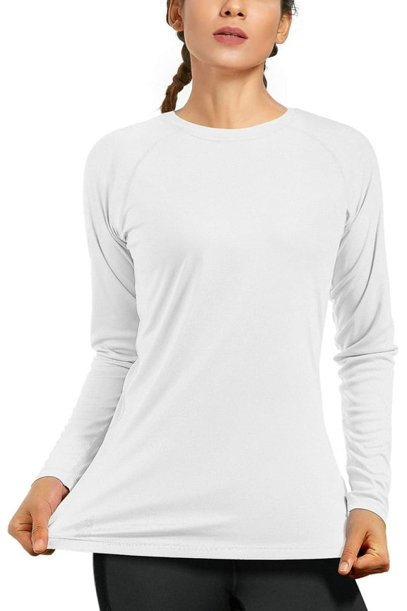 Women's Long Sleeve UPF 50+ UV Sun Protection Shirts Rash Guard Swim T-Shirt/Hoodie Quick Dry for Outdoor Hiking