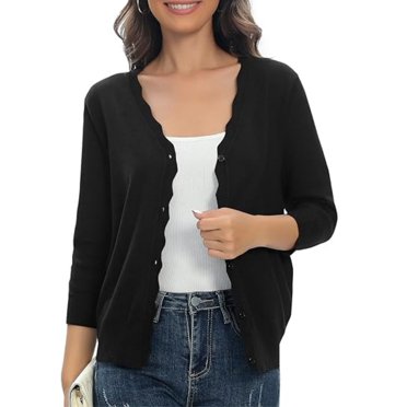 Yommay Womens Long Sleeve Cardigans Sweater Soft Lightweight V Neck Knit Casual Lady Cardigan Trendy Wavy