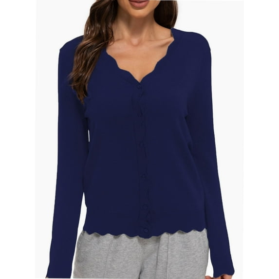 Women's Long Sleeve V-Neck Button Down Cardigan Shrugs Sweater