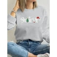 thumbnail image 1 of Women's Long Sleeve V-Neck Shirts Fall Graphic Tees Loose Casual T-Shirt, 1 of 4