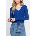 thumbnail image 1 of Women's Long Sleeve V-neck Button Down Fitted Cardigan, 1 of 4