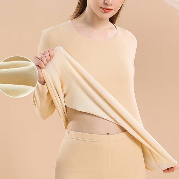 Women's Long Sleeve Warm Base Shirt And Pants Set Seamless Thickened Plus Velvet Two Piece Set Women Rompers And Jumpsuits Pants Suits for Women plus Size Women Overalls Bib Overalls Women Insulated