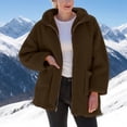 thumbnail image 1 of Women's Long Sleeve Winter Fleece Jacket Solid Color Thickening Cardigan Thicken Jacket Fall Winter Warm Coat, 1 of 6