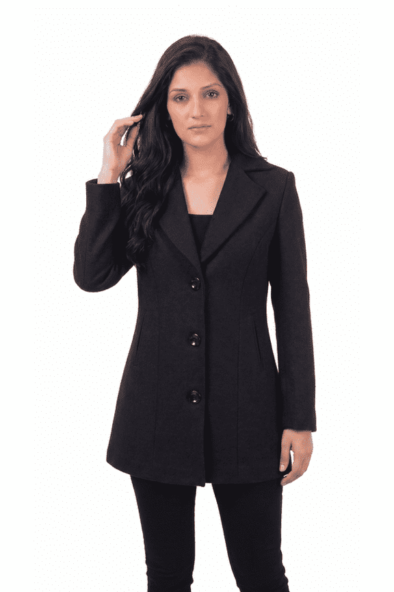 Women’s Long Sleeve Wool Blend Peacoat Jacket