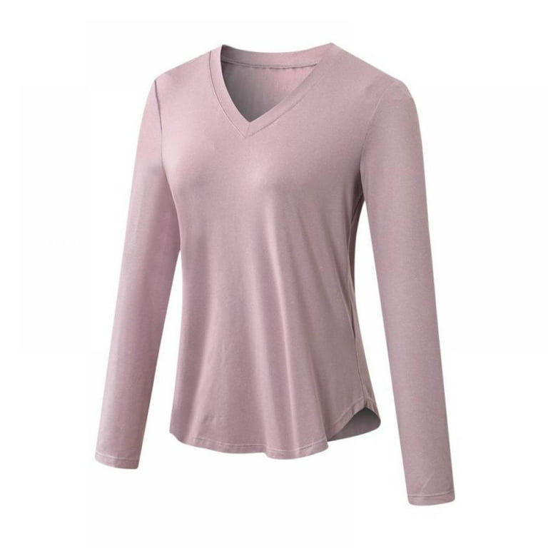 Women s Long Sleeve Workout Shirts Yoga Athletic Gym Tunic Tops