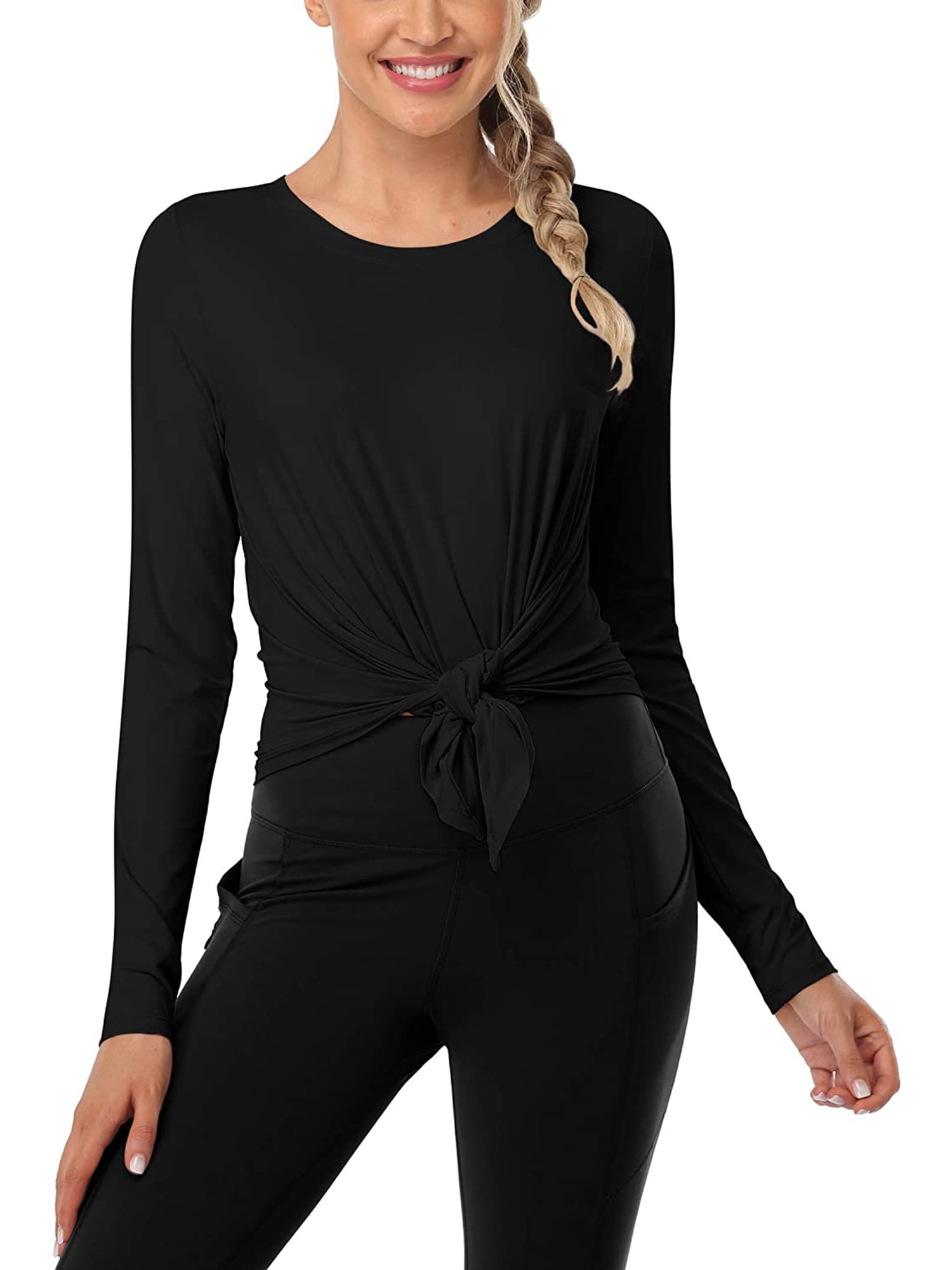 Workout Tops Irregular Hem Quick-drying Long Sleeve Yoga Tops