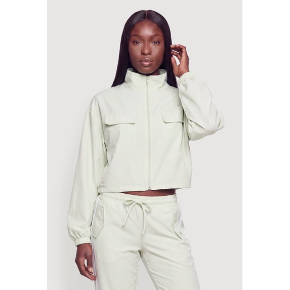 Women's Long Sleeve Zip Front Mock Neck Track Jacket