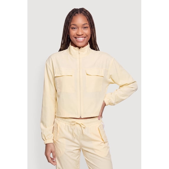Women's Long Sleeve Zip Front Mock Neck Track Jacket