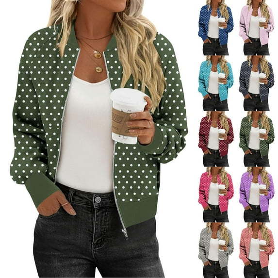 Women's Long Sleeve Zipper Top Sweatshirt Blouse Coat Casual Fashion Print for Daily Wear Loungewear Streetwear Travel Outfits Fashion Essential Gift for Women | CSEONE,Green L