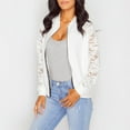 thumbnail image 1 of Women's Long-Sleeved Autumn And Winter Lace Stitching Zipper Solid Color Jacket, 1 of 2