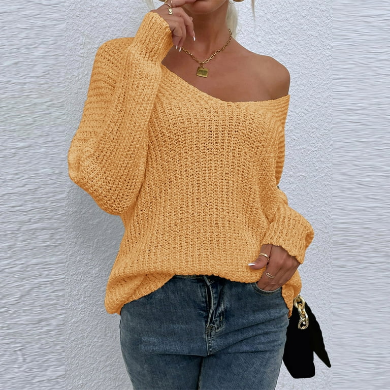 Yellow off the shoulder sweater deals