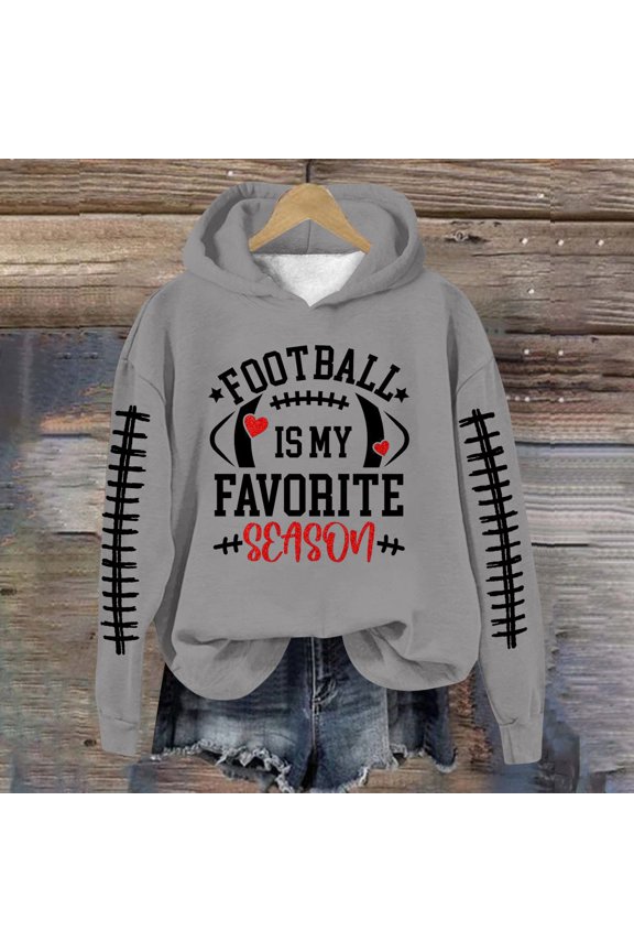 Women's Long Sleeved Round Neck Rugby Letter Printed Hooded Sweatshirt 1 Jackets Women Casual Hoodies for Women Zip up Womens Zip Sweatshirts And Hoodies Long Sleeve Front Zip Hoodie Women Sleeve