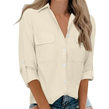 Women's Long Sleeved Shirt, Daily Fashion Printed Button Top, Chest Pocket Cardigan