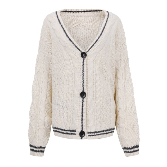 Women's Long Sleeves Cardigan Open Front Casual Lightweight Knit Sweater Coat with Batwing Sleeves, in Beige