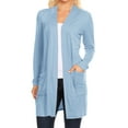 thumbnail image 1 of Women's Long Sleeves Relexed Fit Open Front Side Pockets Solid Cardigan, 1 of 4