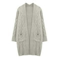 thumbnail image 1 of Women's Long Solid Open Front Cardigan Oversized Soft Comfortable Knit Sweater Versatile Fall Winter Wrap for Office Daily Wear and Casual, 1 of 2