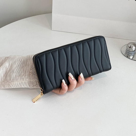 Women's Long Style PU Zipper Wallet Handbag lti Card Position Ne≠ Handbag M4S6