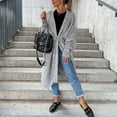 thumbnail image 1 of Women's Long Sweater LOVE DOCK Winter New Casual Solid Color Fashion Long Sleeves Lace-up Elegant Commuting Female Warm Outwears, 1 of 5