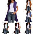 thumbnail image 1 of Women's Long Sweater Vests Sleeveless Open Front Cardigan Tunic Vest Long Cardigan Tops Coat Fall Winter Outfits Womens Fall Sweaters M, 1 of 5