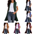 thumbnail image 1 of Women's Long Sweater Vests Sleeveless Open Front Cardigan Tunic Vest Long Cardigan Tops Coat Fall Winter Outfits Womens Fall Sweaters S, 1 of 5