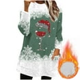 thumbnail image 1 of Women's Long Sweaters with Pockets Sherpa Fleece Christmas Crewneck Pullover Sweatshirt Tunic Tops for Leggings (S, Green), 1 of 5