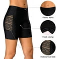 thumbnail image 1 of Women's Long Swim Shorts High Waisted Hollow Out Solid Swim Capri Pants, 1 of 7