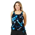 thumbnail image 1 of Women's Long Swimwear Top by Topanga  - Azure Brushstrokes Size 20W, 1 of 3