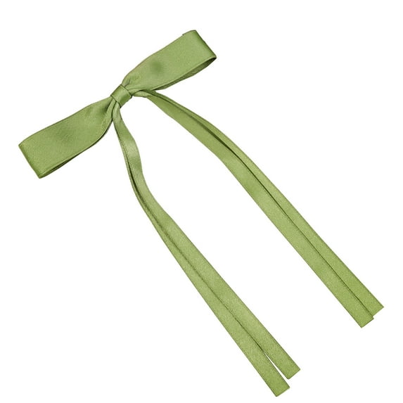 Women's Long Tailed Tassel Ribbon Bow Hair Clip, Satin Silk Large Accessory, Multiple Colors for Girls & Women