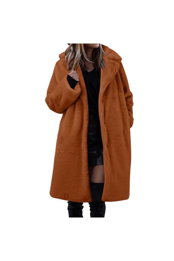 Women's Long Teddy Down Coat Winter Warm Puffy Jacket Fluffy Women's Coat Jackets Long Sleeve Casual Long Warm Plush Coats