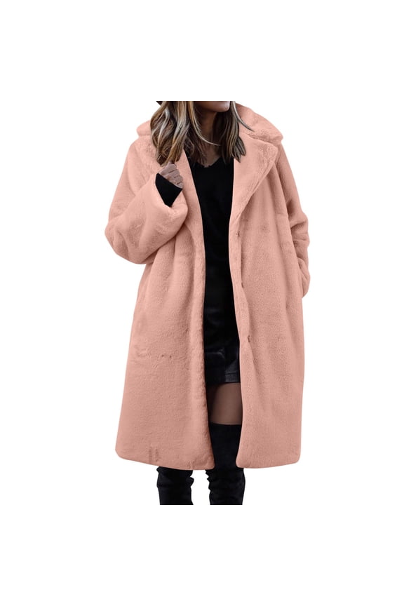 Women's Long Teddy Down Coat Winter Warm Puffy Jacket Fluffy Women's Coat Jackets Long Sleeve Casual Long Warm Plush Coats