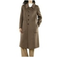 thumbnail image 1 of Women's Long Trench Coat Single Breasted Lapel Collar Wool Blend Jacket with Pockets Winter Casual Overcoat (XL, Coffee), 1 of 3