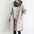 thumbnail image 1 of Women's Long Trench Coat Windproof Classic Lapel Slim Overcoat Plain Flannel Womens Jackets Lightweight Dressy Puffy Vest for Women Jackets for Women Fashion Casual Wool Insulated Vest Womens Jacket, 1 of 8