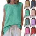 thumbnail image 1 of Women's Long Tunic Tank to Wear Summer Sleeveless Tops Loose Split Hem Shirts, S-3XL, 1 of 7