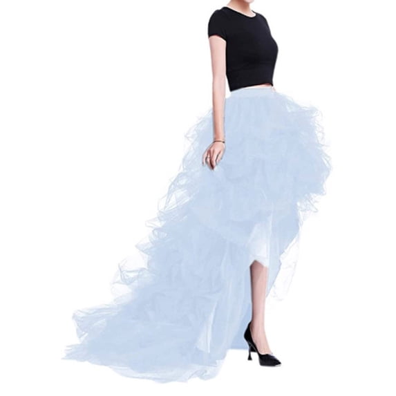 Women's Long Tutu Tulle Skirt A Line Floor Length Special Occasion Skirt Night Out Party Fold Skirt