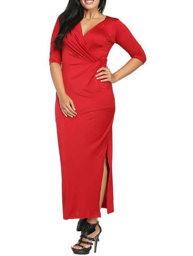 Women's Long V-neck Wrap Dress