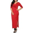 thumbnail image 1 of Women's Long V-neck Wrap Dress, 1 of 3