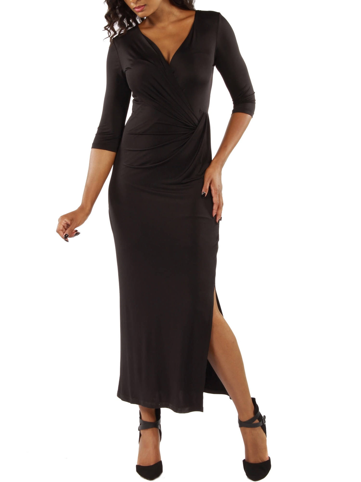 Women's Long V-neck Wrap Dress