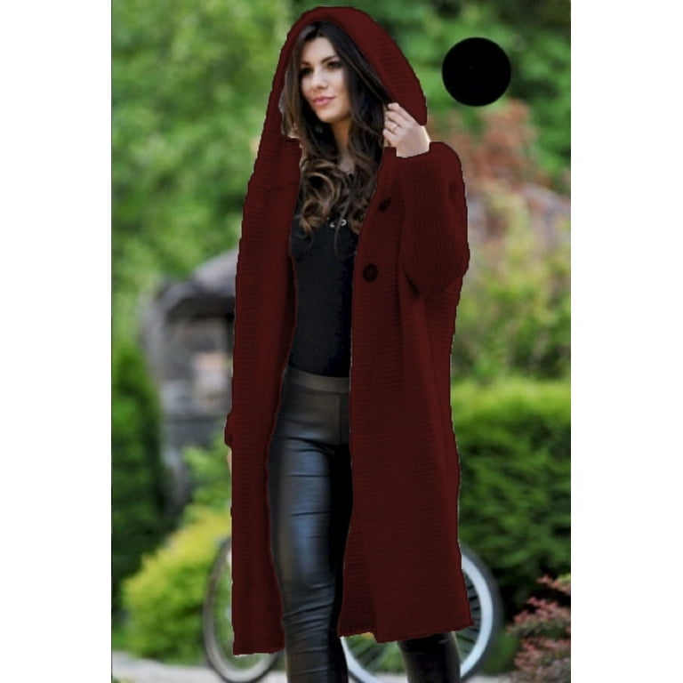 Womens hooded duster cardigan 2025
