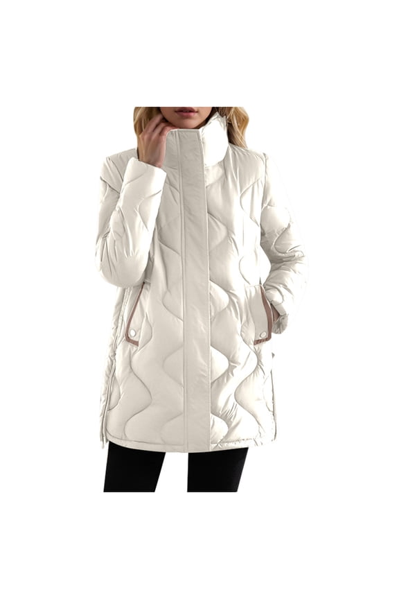Women's Long Warm Down Jacket Winter Coat Thick Oversized Stand Collar Windproof Insulated Outerwear