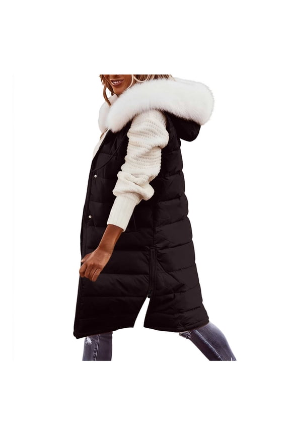 Women’s Long Winter Puffer Coat Stand Collar Teddy Fleece Lined Thick Down Jacket Windproof Quilted Loose Fit Warm Outerwear Plus Size,Black,XXXXL