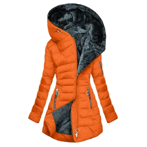 Women's Long Winter Puffer Coat, Waterproof Warm Parka, Fleece Lined Down Jacket, Faux Fur Hood Parka Quilted Puffer Coat Trendy Fashion Overcoat