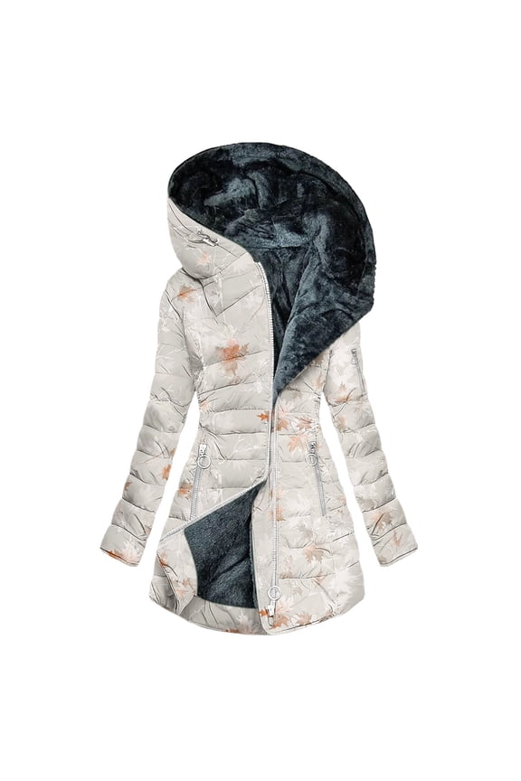 Women's Long Winter Puffer Coat, Waterproof Warm Parka, Fleece Lined Down Jacket, Faux Fur Hood Parka Quilted Puffer Coat Trendy Fashion Overcoat