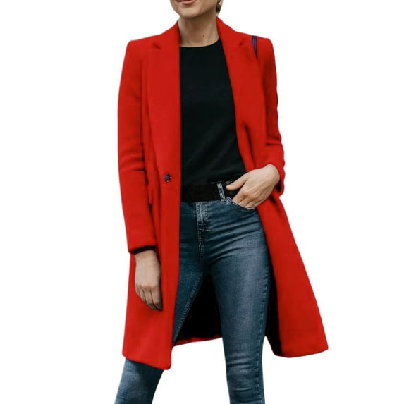 Women's Long Wool Blend Coat Elegant Purple Overcoat, Single-Breasted, Full-Length Winter Jacket