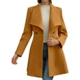 thumbnail image 1 of Women’s Long Wool Blend Coat – Winter Fall Fashion Notch Lapel Belted Trench Fully Lined winter coats for women, 1 of 4