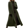 thumbnail image 1 of Women's Long Wool Blend Overcoat Elegant Full-Length Winter Trench Coat with Lapel Collar, Purple, 1 of 4