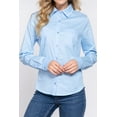 thumbnail image 1 of Women's Long sleeve button down stretch poplin shirt, 1 of 3